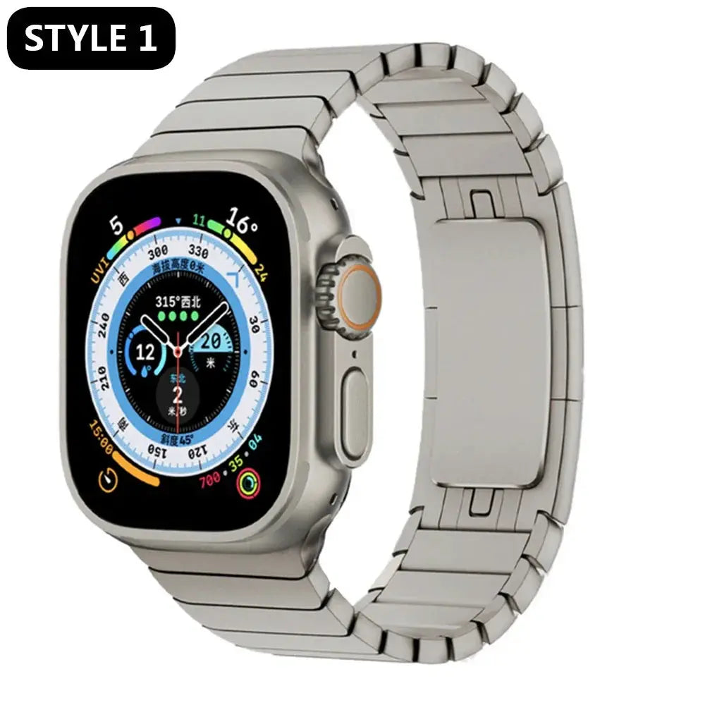 Stainless Steel Butterfly Buckle Band For Apple Watch NZINGOU
