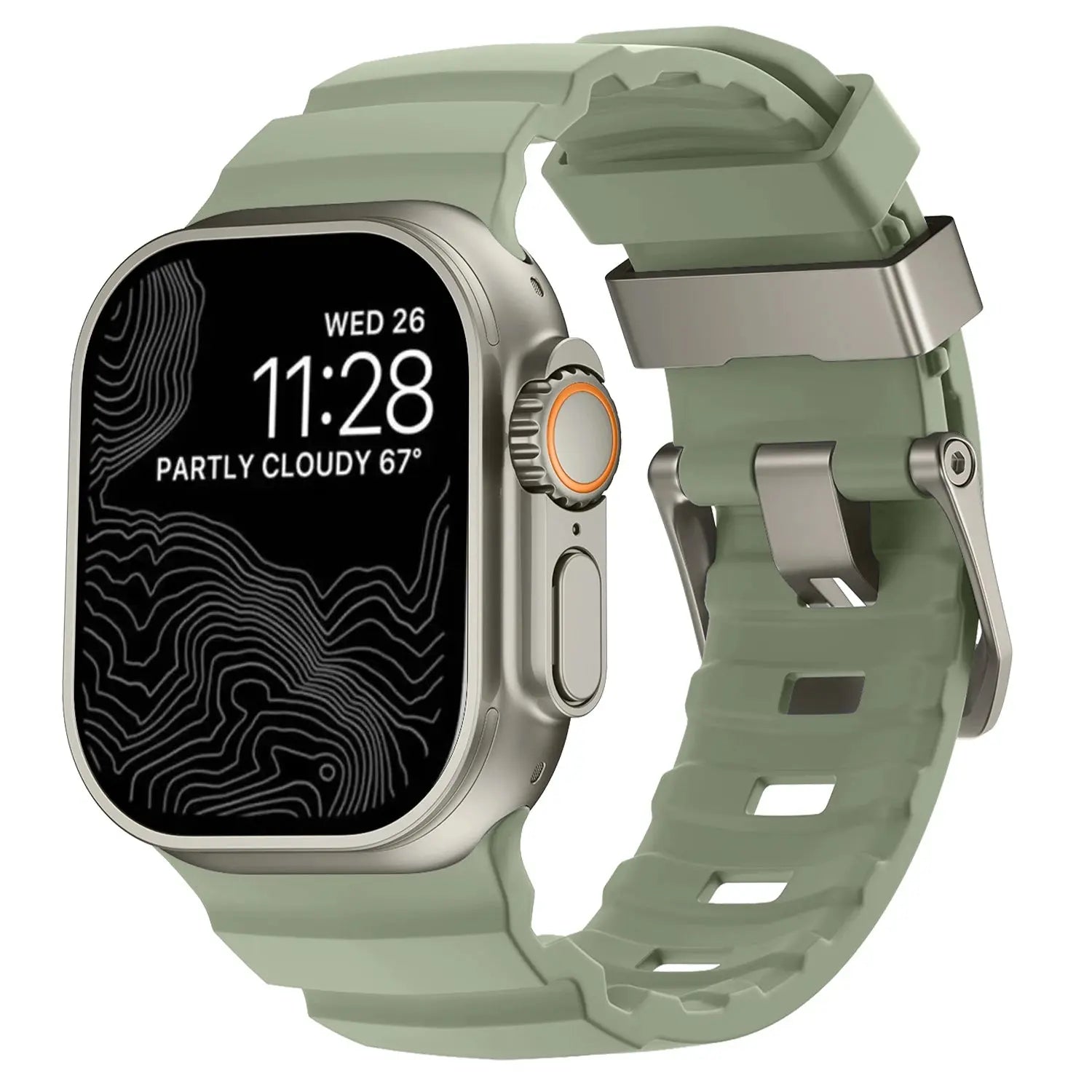 Silicone Titanium Breathable Bracelet Strap For Apple Watch NZINGOU