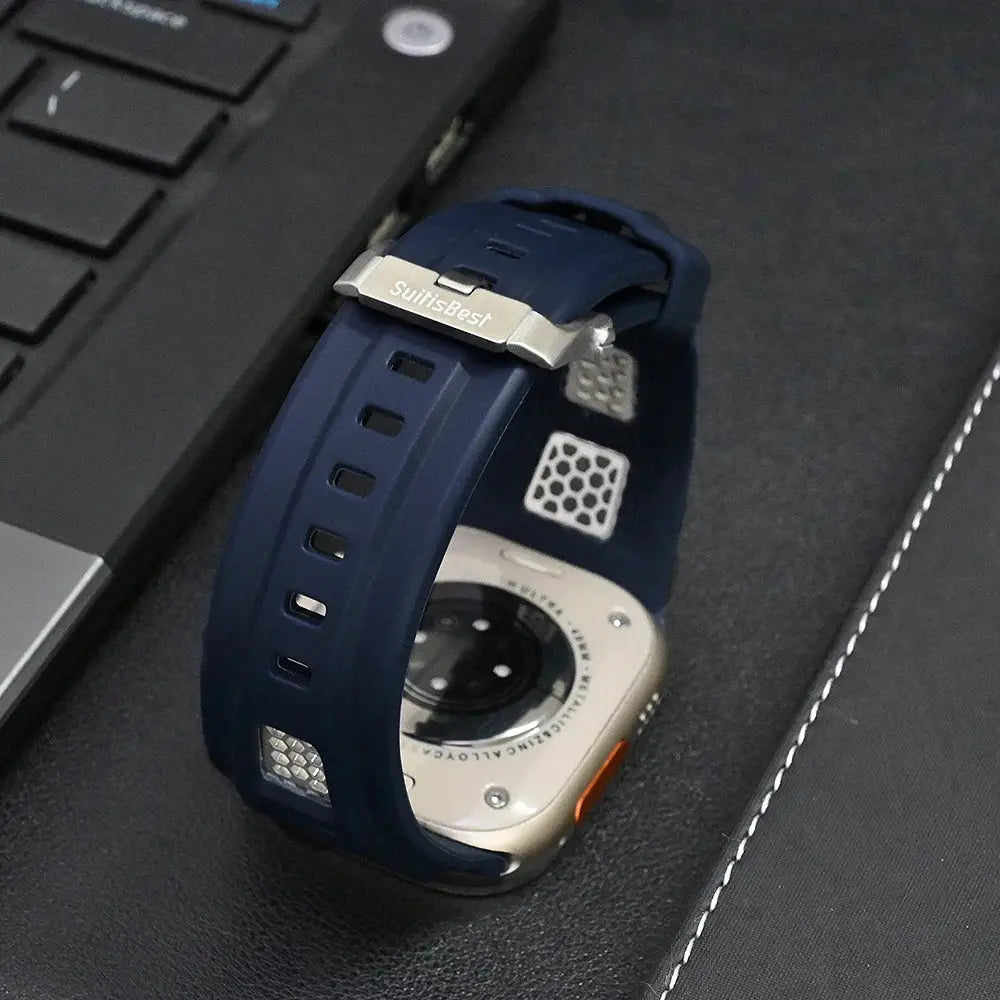 Grid Rugged Silicone Sport Band For Apple Watch NZINGOU