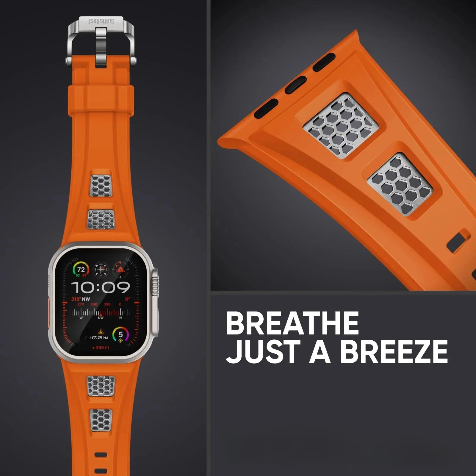 Grid Rugged Silicone Sport Band For Apple Watch NZINGOU